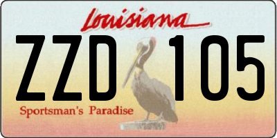 LA license plate ZZD105