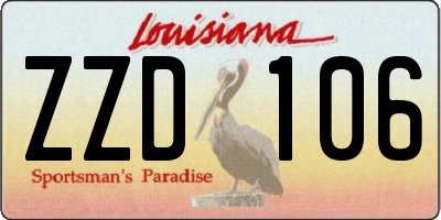 LA license plate ZZD106