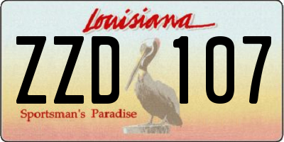 LA license plate ZZD107