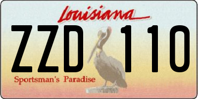 LA license plate ZZD110