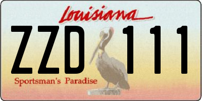 LA license plate ZZD111