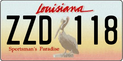 LA license plate ZZD118