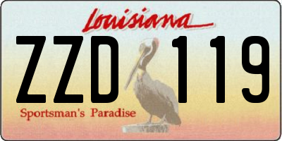 LA license plate ZZD119