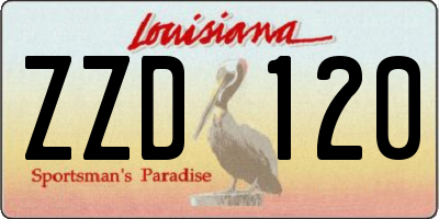 LA license plate ZZD120