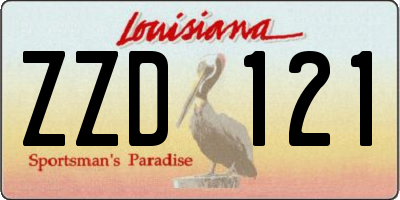 LA license plate ZZD121