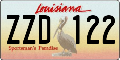 LA license plate ZZD122