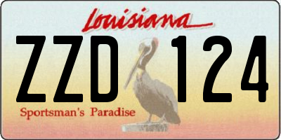 LA license plate ZZD124