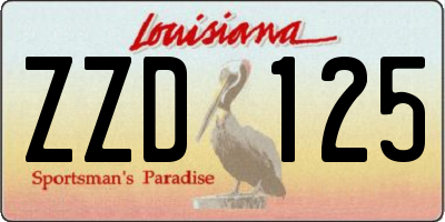 LA license plate ZZD125