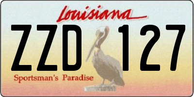 LA license plate ZZD127