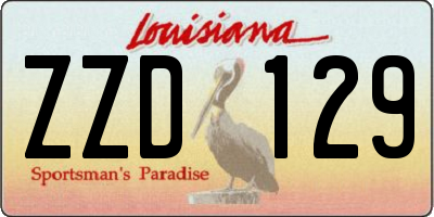 LA license plate ZZD129