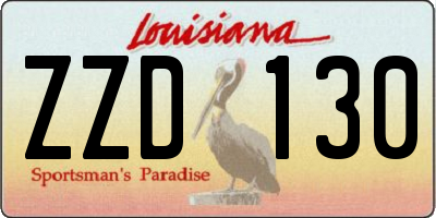 LA license plate ZZD130