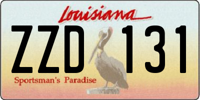 LA license plate ZZD131