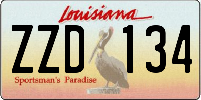 LA license plate ZZD134