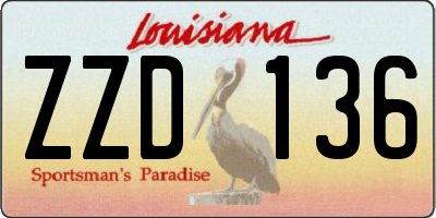 LA license plate ZZD136