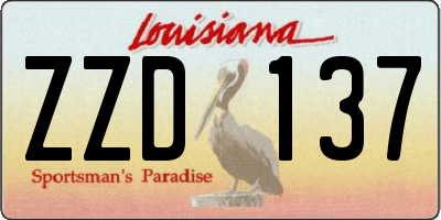 LA license plate ZZD137