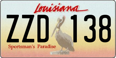 LA license plate ZZD138