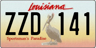 LA license plate ZZD141