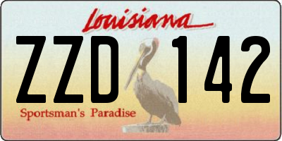 LA license plate ZZD142