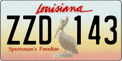 LA license plate ZZD143