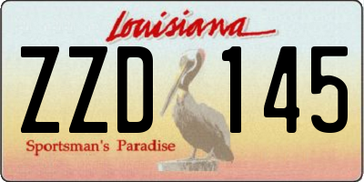 LA license plate ZZD145