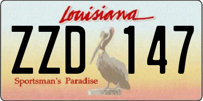 LA license plate ZZD147