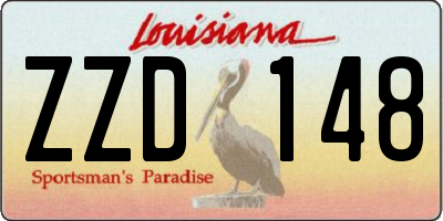 LA license plate ZZD148