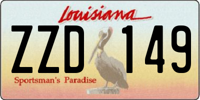 LA license plate ZZD149