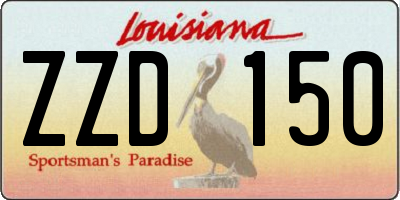 LA license plate ZZD150