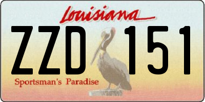 LA license plate ZZD151