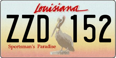 LA license plate ZZD152