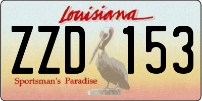 LA license plate ZZD153