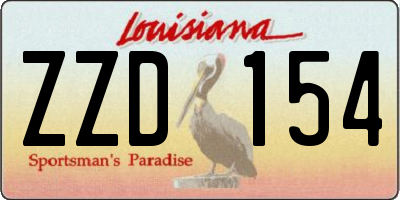 LA license plate ZZD154