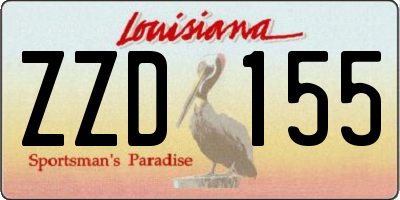 LA license plate ZZD155