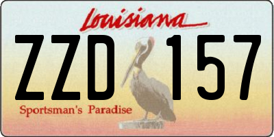 LA license plate ZZD157