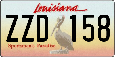 LA license plate ZZD158