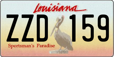 LA license plate ZZD159