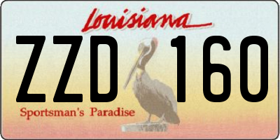 LA license plate ZZD160