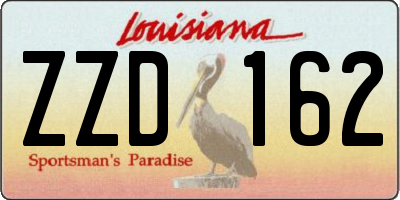 LA license plate ZZD162