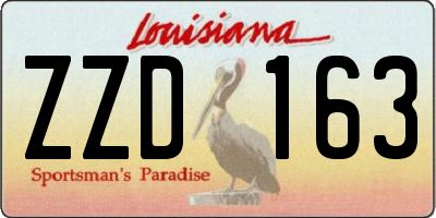 LA license plate ZZD163