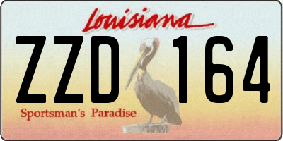 LA license plate ZZD164