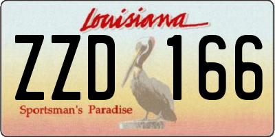 LA license plate ZZD166