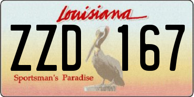 LA license plate ZZD167