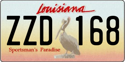 LA license plate ZZD168