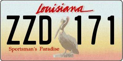 LA license plate ZZD171