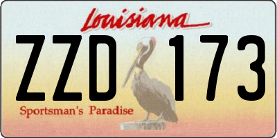 LA license plate ZZD173