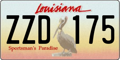 LA license plate ZZD175