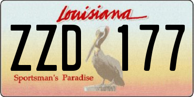 LA license plate ZZD177