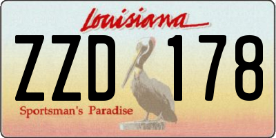 LA license plate ZZD178