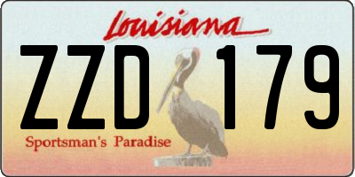 LA license plate ZZD179