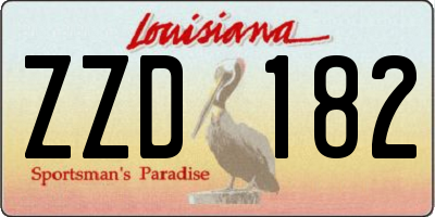 LA license plate ZZD182